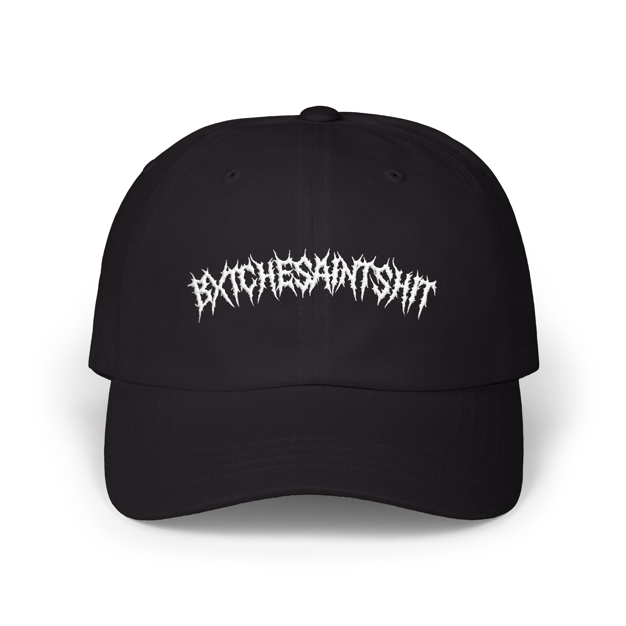 BXTCHESAINTSHIT Death Metal Band Logo Dad Hat